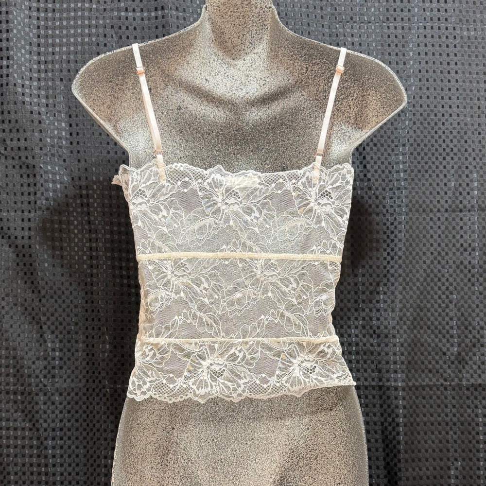 Intimately Free People Lace Camisole Womens Small Cream Rosebud Dainty Coquette - Picture 2 of 9